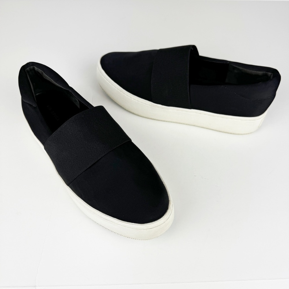 Via Spiga Traynor Black Slip On Platform Sneakers Round Toe Size 8.5